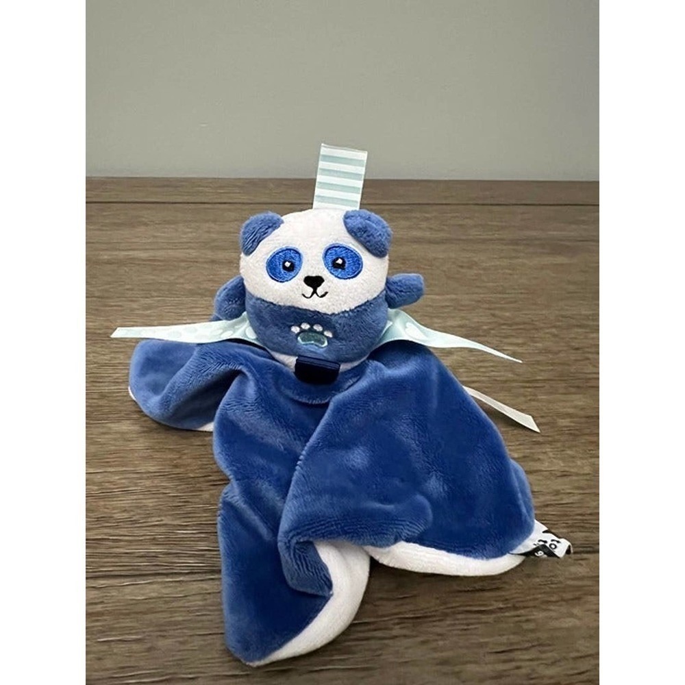 Tommee Tippee Pip the Panda Baby Security Blanket Blue Plush Lovey Comforter 9"